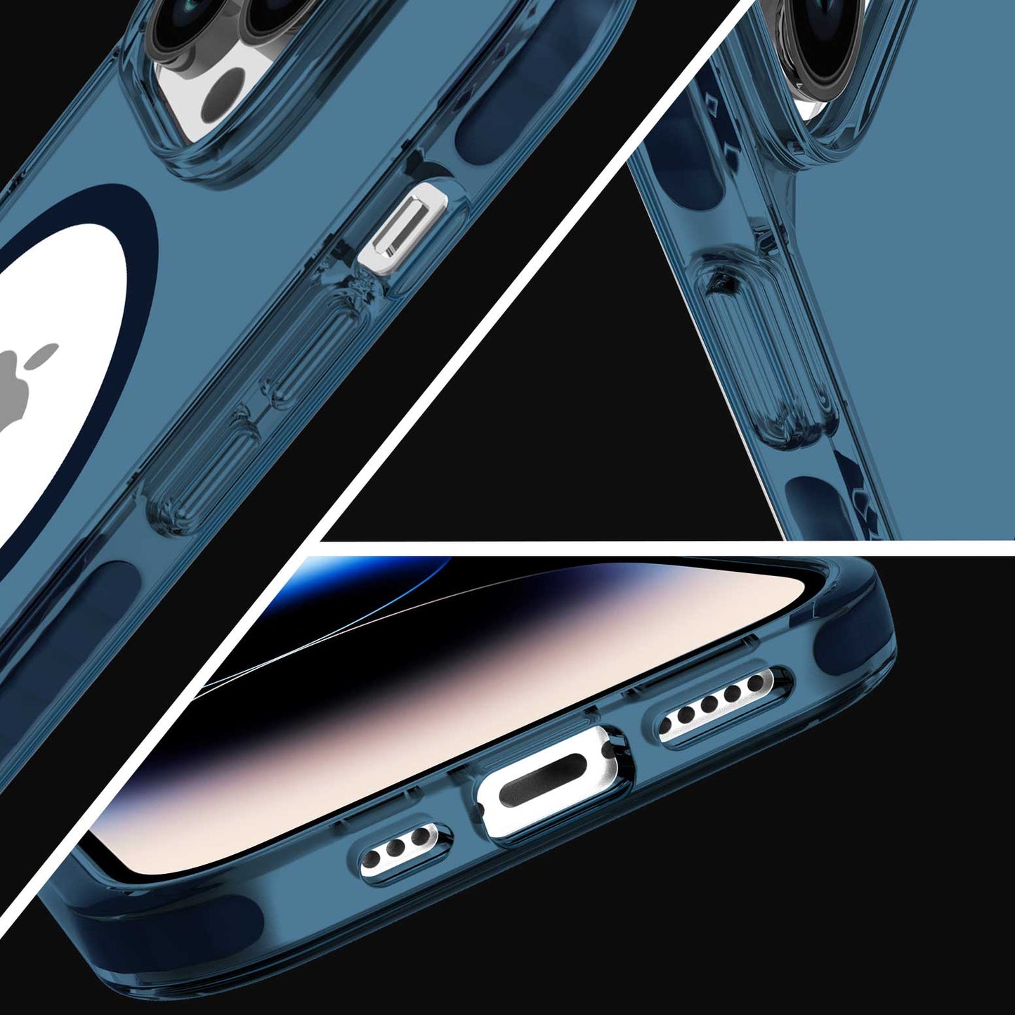 ParaBird iPhone14 クリアケース マグセーフ対応 Blue